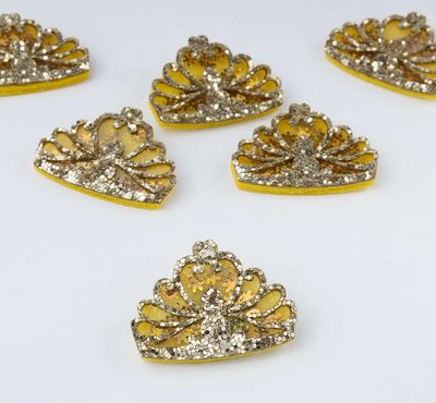 Патч шейкер декор серединка для бантиков "Корона ажур" золото, набор 20 шт. () 978 фото