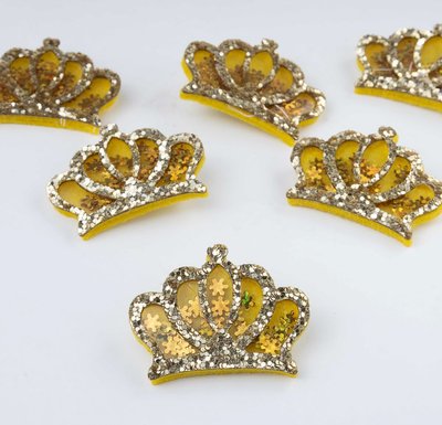 Патч шейкер декор серединка для и бантиков "Корона диадема" золото, наб. 20шт. () 979 фото